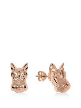 Image of Radley Rose Gold Tone Dog Stud Ladies Earrings