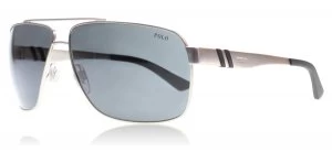 Image of Polo Ralph Lauren PH3088 Sunglasses Matte Silver / Black 9046-87 65mm