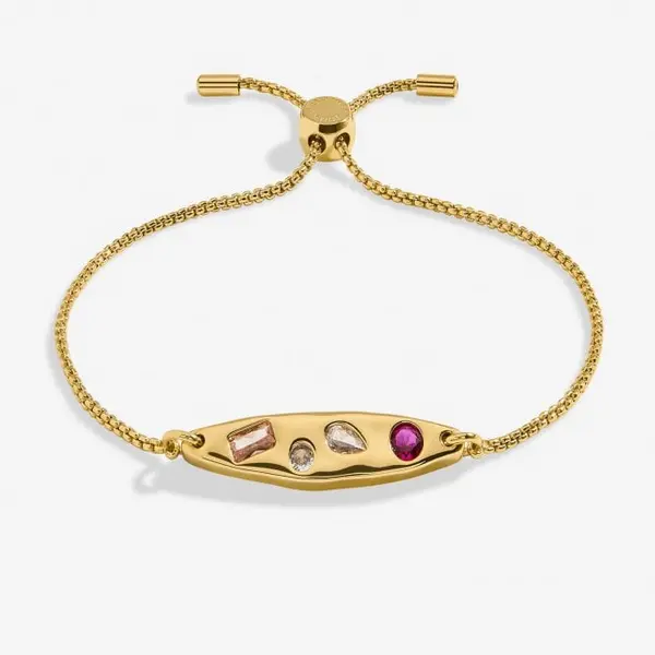 Image of Gem Glow Gem Cluster Gold Plated 24.5cm Adjustable Bracelet 7184