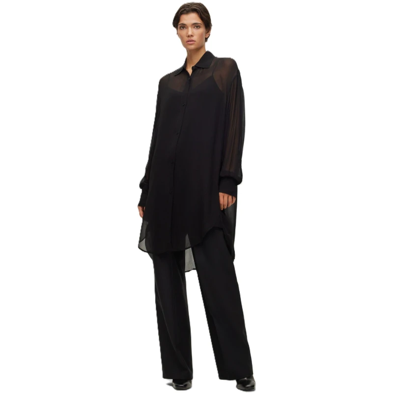 Image of Boss Womens Bareid Long-Sleeve Blouse Black female 4 (XXS)