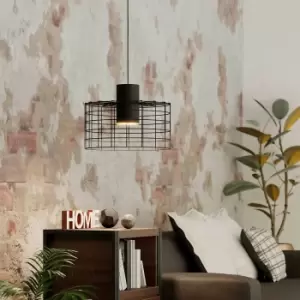 Image of EGLO Milligan Caged Black 38cm Pendant Light