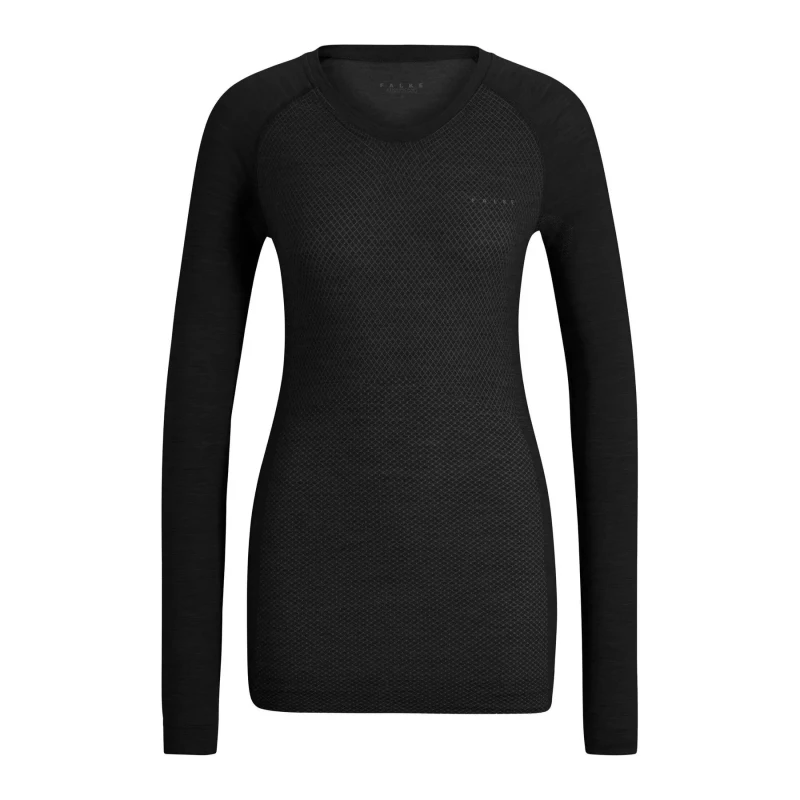 Image of Falke Womens long sleeve T-Shirt Falke Wool-Tech Light Noir Female M