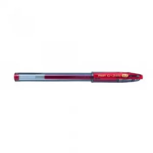 Image of Original Pilot G 3 Gel Rollerball Pen Refillable Rubber Grip 0.7mm Tip 0.5mm Line Red Pack of 12 Pens