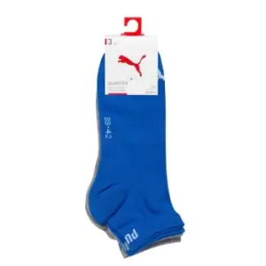 Image of Puma 3 Pack Quarter Plain Socks - Blue