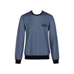 Image of Emporio Armani Terry Crew Sweatshirt - Blue