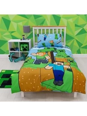 Image of Minecraft Epic Rotary Single Duvet Cover Set, Multi, Size Single