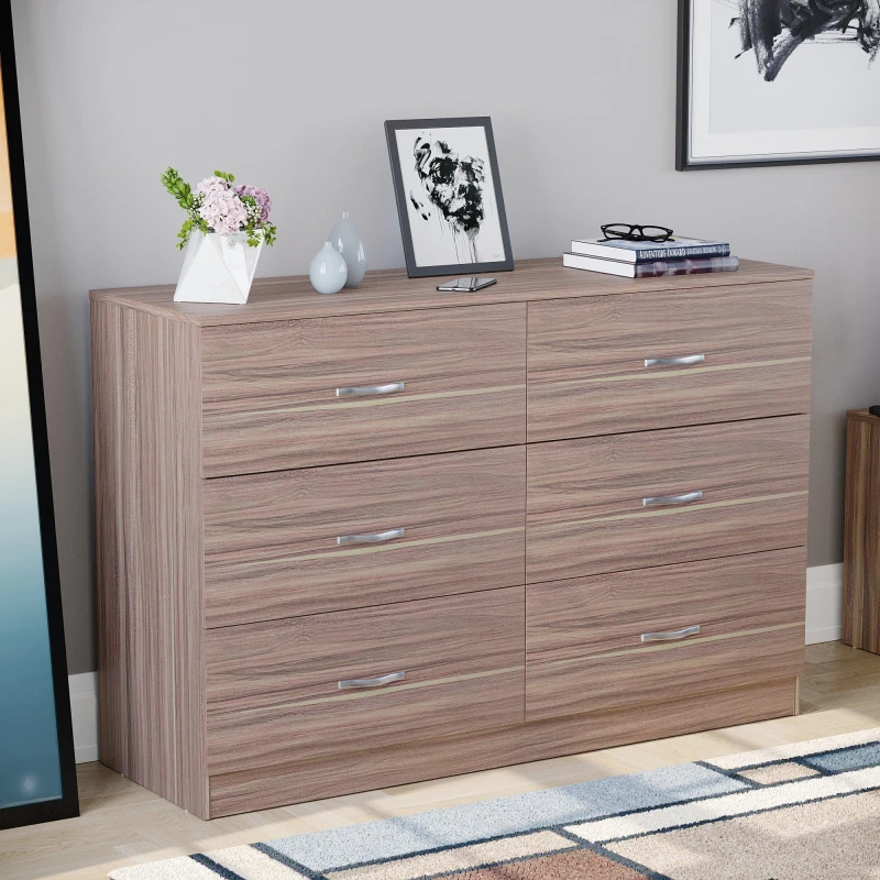 Image of Lassic Vida Designs Riano 6 Drawer Chest Walnut unisex 6 Drawers