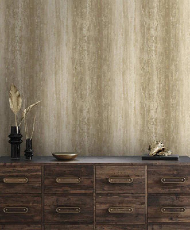 Image of Holden Decor Holden Distressed Stripe Rust Metallic Wallpaper 66242