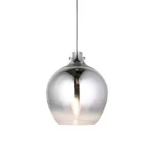 Image of Metallic Chrome Ceiling Pendant Light Obre Glass Finish Hanging Interior Fitting