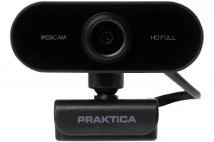 Image of PRAKTICA Webcam Full HD Auto Focus USB-A Built in Microphone and Tripod Mount
