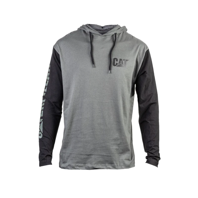 Image of Caterpillar Hooded Long Sleeve Tee Dark Shadow male Sml