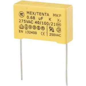 Image of MKP X2 suppression capacitor Radial lead 0.68 uF 275 V AC 10 27.5mm L x W x H 30 x 11 x 20 mm MKP X2