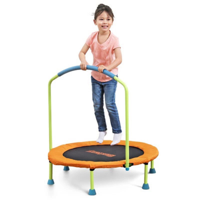 Image of Bestway 3ft Mini Trampoline For Kids With Handlebar , Indoor Trampoline, Orange