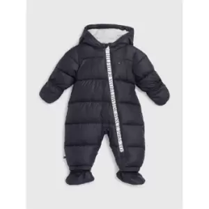 Image of Tommy Hilfiger Baby Branded Zip Skiisuit - Blue