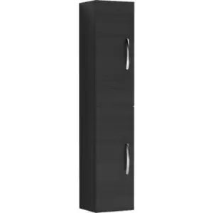 Image of Nuie - Athena Wall Hung 2-Door Tall Unit 300mm Wide - Charcoal Black