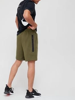 Image of Nike Tech Fleece Shorts - Green/Black, Size L, Men