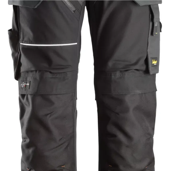 Image of Snickers RuffWork Canvas+ Work Trousers+ Holster Pockets - Steel Grey/Black - 146