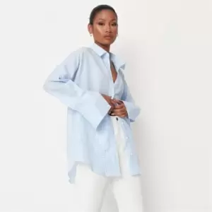 Image of Missguided Oversized Shirt - Blue