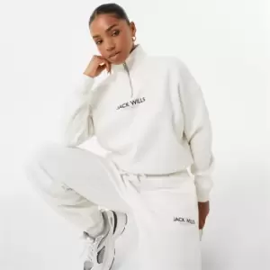 Image of Jack Wills Honeylane Half Zip Sweatshirt - White
