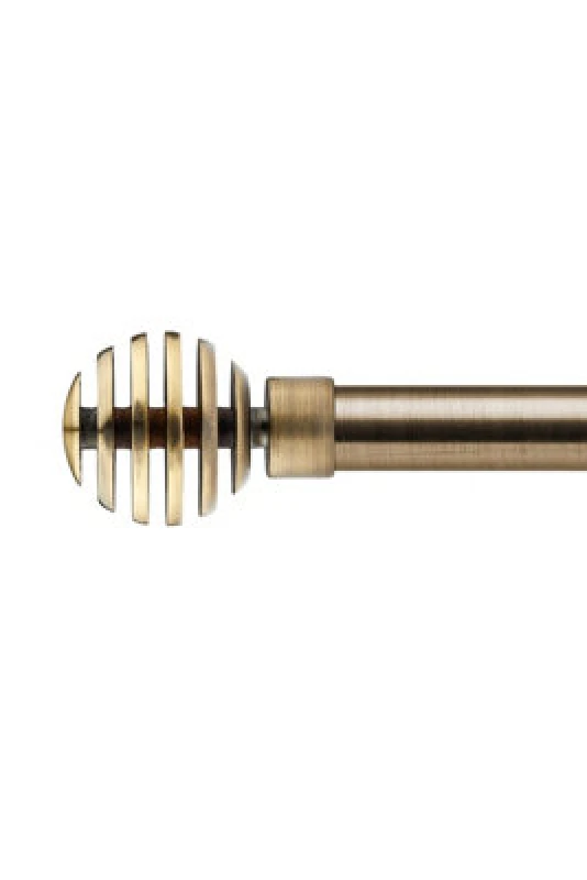 Image of Unknown 16-19mm Geneva Extendable Eyelet Metal Curtain Pole Set Brass 120-210Cm