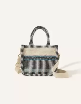 Image of Accessorize Womens Striped Woven Cross-Body Bag