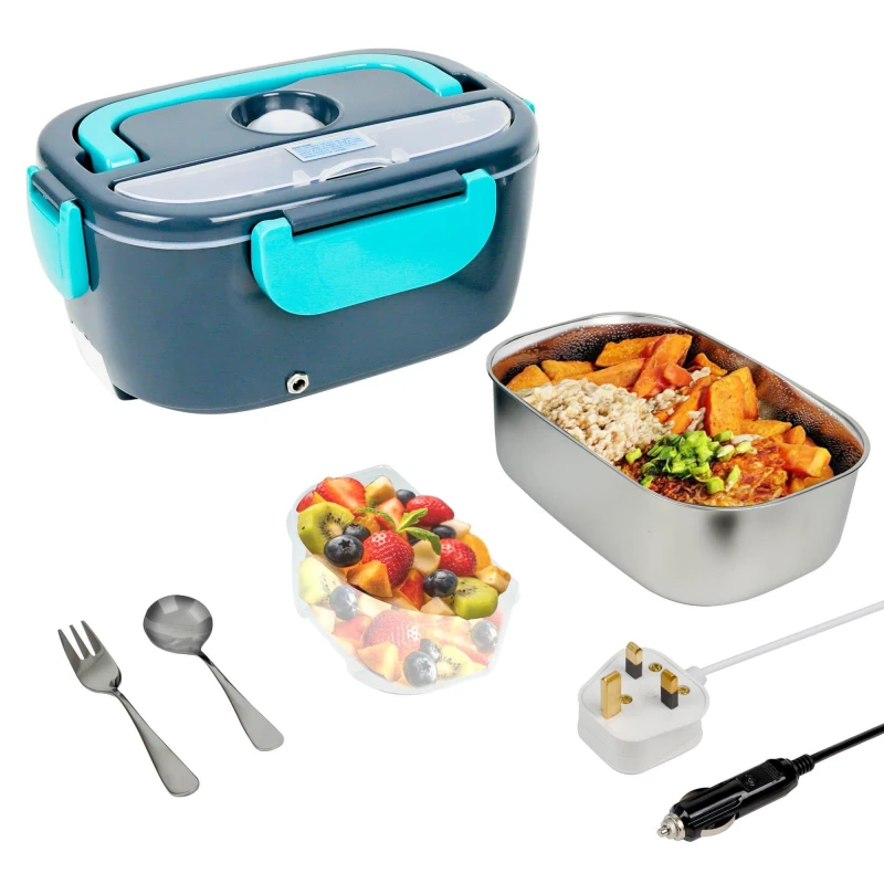 Image of Streetwize Electric Food Heater Lunch Box Grey/Turquoise unisex 1.5L
