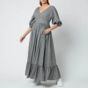 Image of Kate Spade New York Womens Mini Gingham Bodega Midi Dress - Black - UK 8