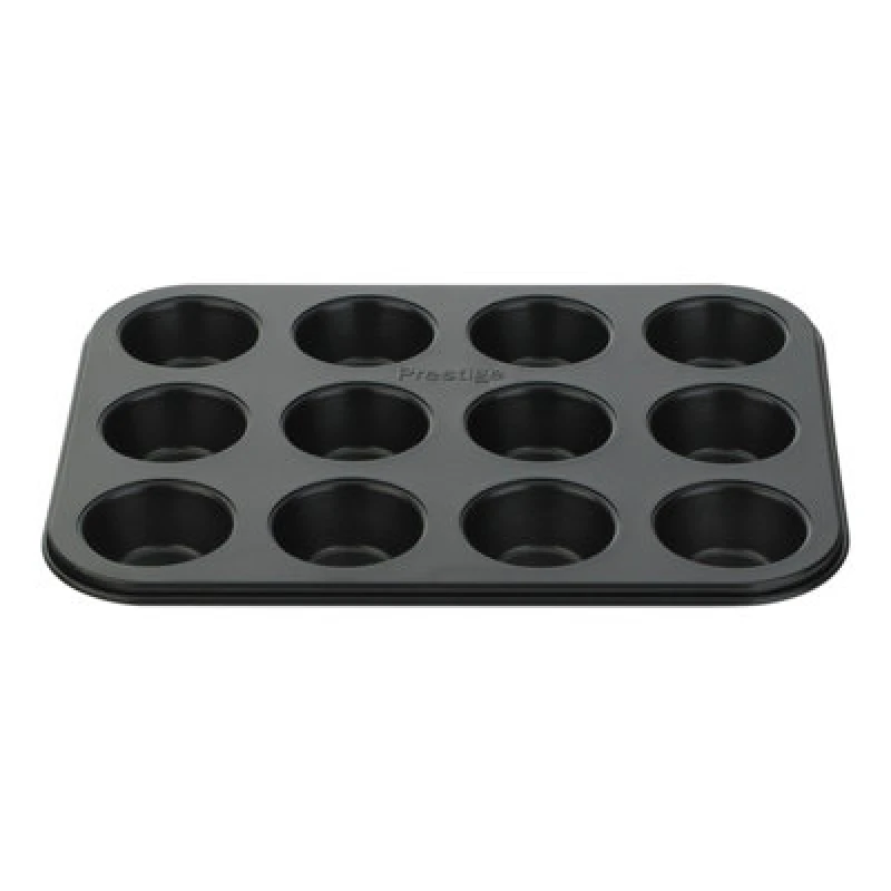 Image of Prestige Black 'Inspire' Rectangular Steel Mini Muffin Tin - 12 Cup Black