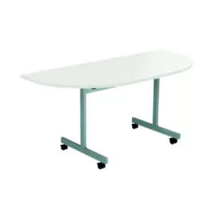 Image of D-End Tilt Table 1600 x 800mm White/Silver KF822523