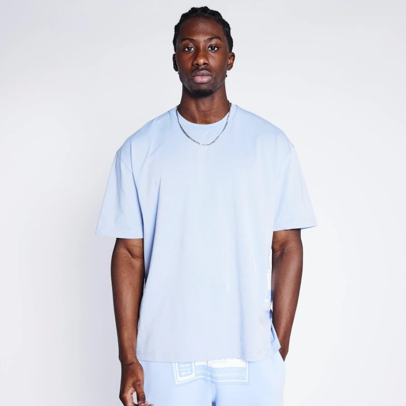 Image of Blood Brother Badged T-Shirt - Blue Blue XS