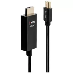 Image of LINDY Cable Mini DisplayPort plug, HDMI-A plug 1m Black 40921 DisplayPort cable