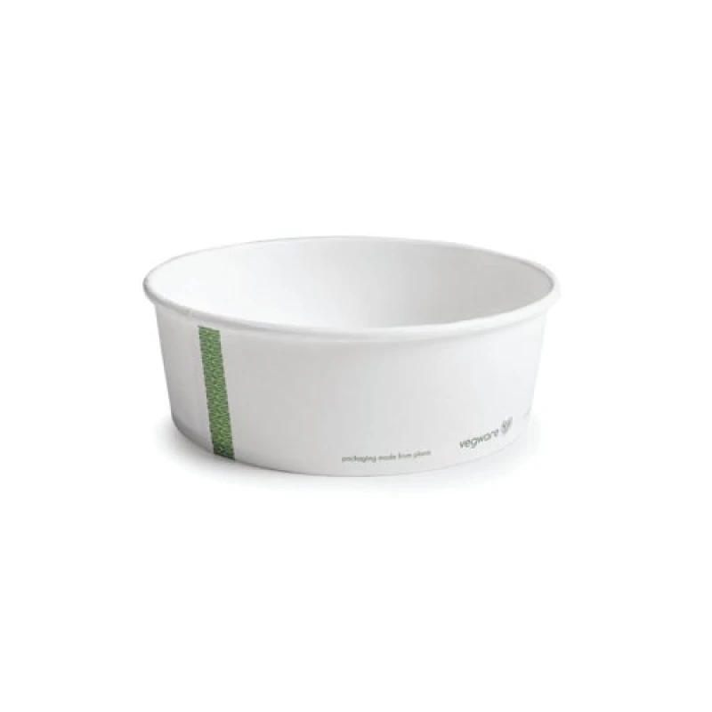 Image of Vegware Bon Appetit Food Bowl 32oz PLA-Lined White (300 Pack) RSC-32