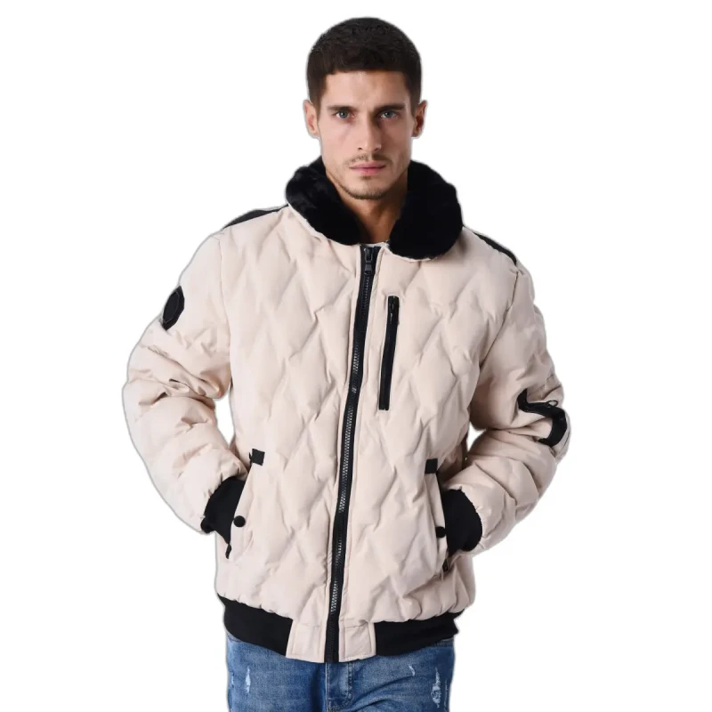 Image of Project X Paris Furry aviator collarPuffer Jacket Project X Paris Beige Male XL