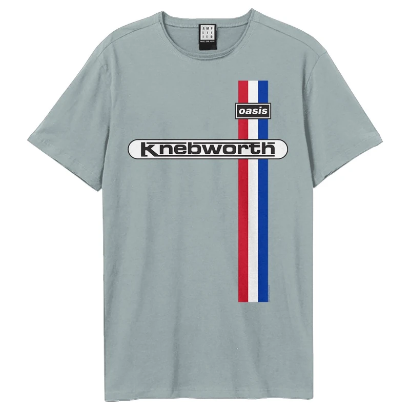 Image of Amplified Amplified Men Knebworth Oasis T-Shirt in Pale Blue Size: X-Small Pale Blue XS Male 5063652563915