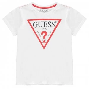 Image of Guess Logo T Shirt - White/Red A000