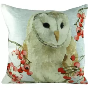 Image of Evans Lichfield Owl Christmas Cushion Cover (One Size) (Multicoloured)