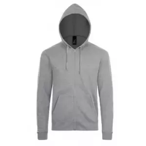 Image of SOLS Mens Stone Zip Up Plain Hoodie (M) (Grey Marl)