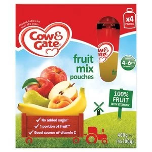 Image of Cow and Gate Fruit Cocktail Pouch Multi-pack 4 Months+ 4x 100G