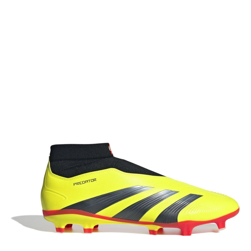 Image of adidas Predator 24 League Laceless Firm Ground Football Boots Yellow/Blk/Red male 6.5