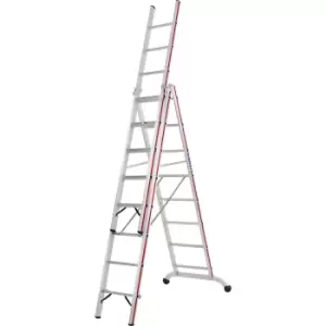Image of Hymer 604724 Red Line Industrial Combination Ladder 3 x 8 Tread
