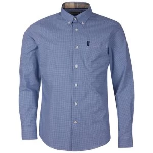 Image of Barbour Mens Gingham 23 Tailored Shirt Inky Blue Medium