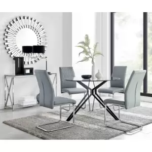 Image of Furniture Box Cascina Dining Table and 4 Grey Lorenzo Chairs