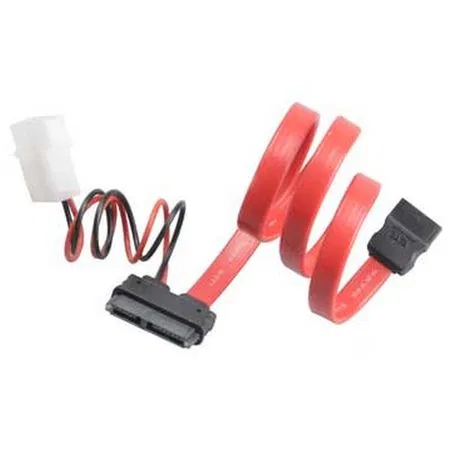 Image of Akasa SATA Cable For Slimline Opticals, SATA Molex to Mini SATA Power & Data, 40cm