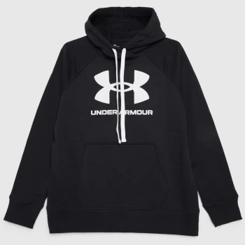 Image of Under Armour Rival Logo Hoodie In Black & White
