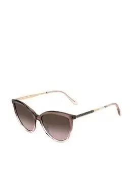 Image of Jimmy Choo Belinda Glitter Detail Sunglasses - Brw Nude