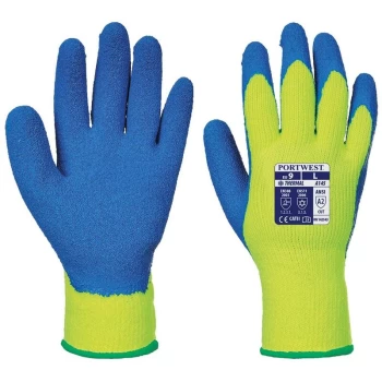 Image of Portwest A145Y4RL - sz L Cold Grip Glove - Yellow/Blue