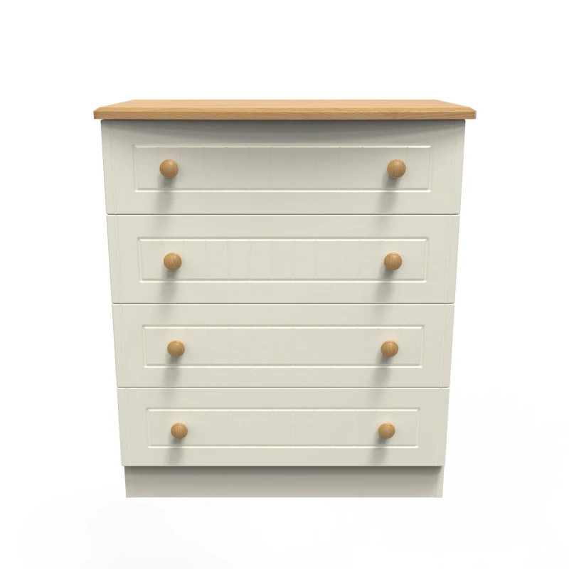 Image of Ready Assembled 2 U Lancaster 4 Drawer Chest (Ready Assembled) Cream