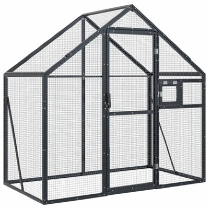 Image of vidaXL Aviary Anthracite 179x100x185cm Aluminium, Grey 152260