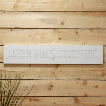 Image of Love Life Giant Hanging Plaque - I Love Cooking With Wine