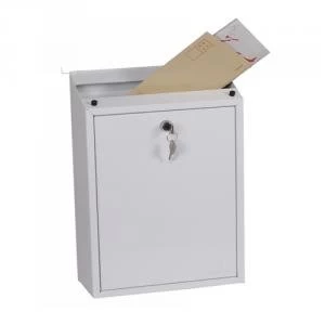 Image of Phoenix Villa Top Loading Mail Box MB0114KW in White with Key Lock
